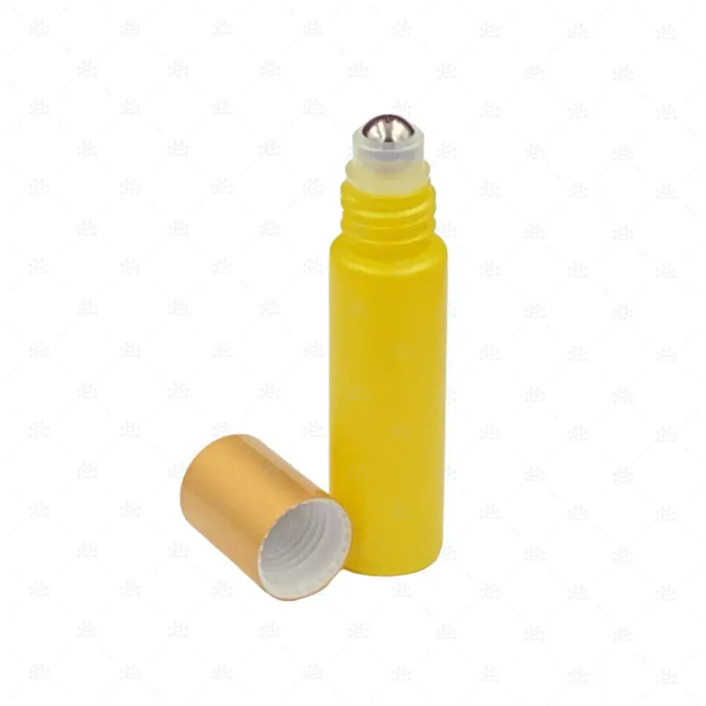 10Ml Matter Roller Gelb Mit Goldenem Metall Deckel & Stahlkugeleinsatz Einzel Glass Bottle