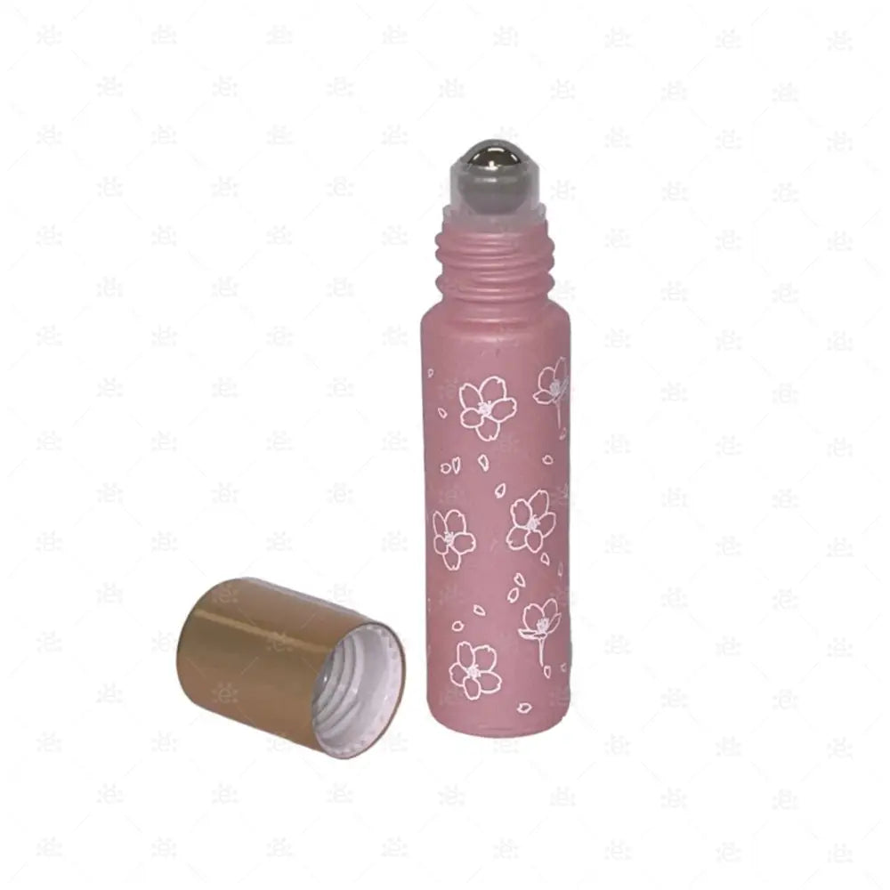10Ml Matter Roller Rosa Bedruckt Mit Goldenem Metall Deckel & Stahlkugeleinsatz Einzel Glass Bottle