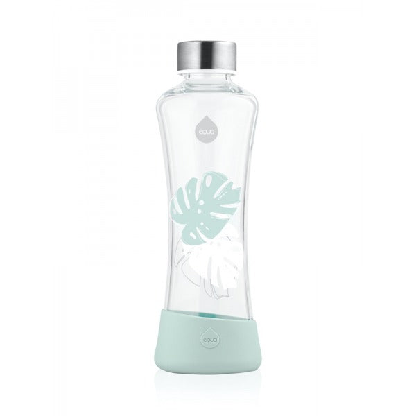 Trinkflasche, Equa Squeeze Jungle Monstera, 550ml, Borosilikatglas