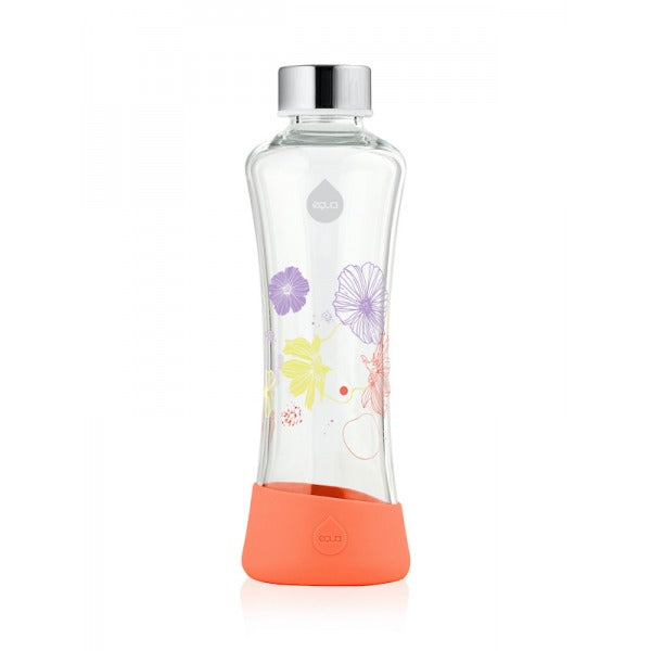 Trinkflasche, Equa Squeeze Poppy, 550ml, Borosilikatglas