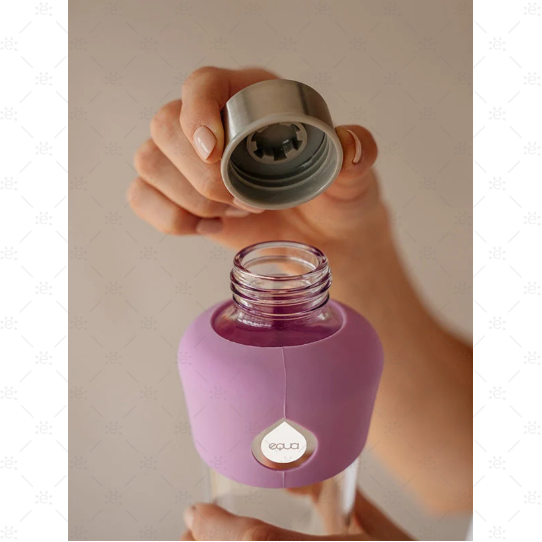 Trinkflasche, Equa Squeeze Active Plum, 550ml, Borosilikatglas