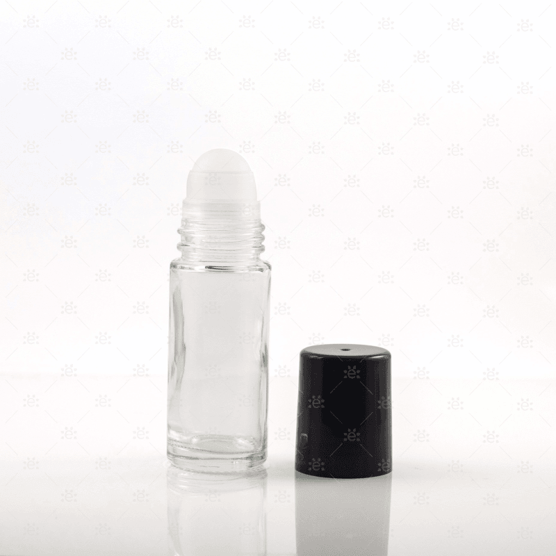 30ml klarglas Deo Roller mit schwarzem Deckel - einzel
