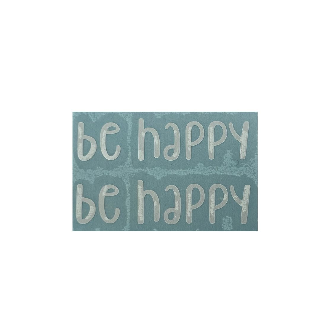 Rollerbeschriftungen doppel "be happy", weiss