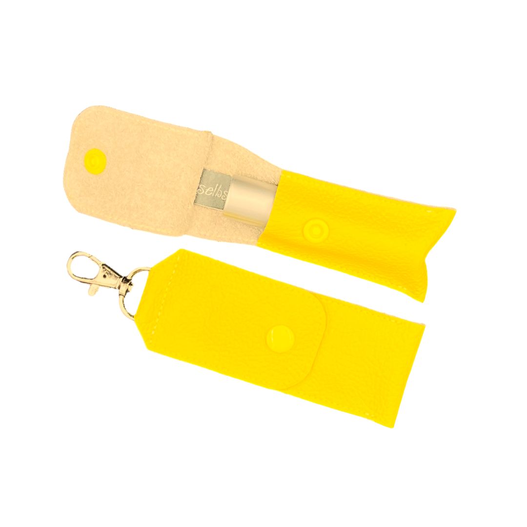 Ledertäschli / Schlüsselanhänger für 1 Roller, gelb