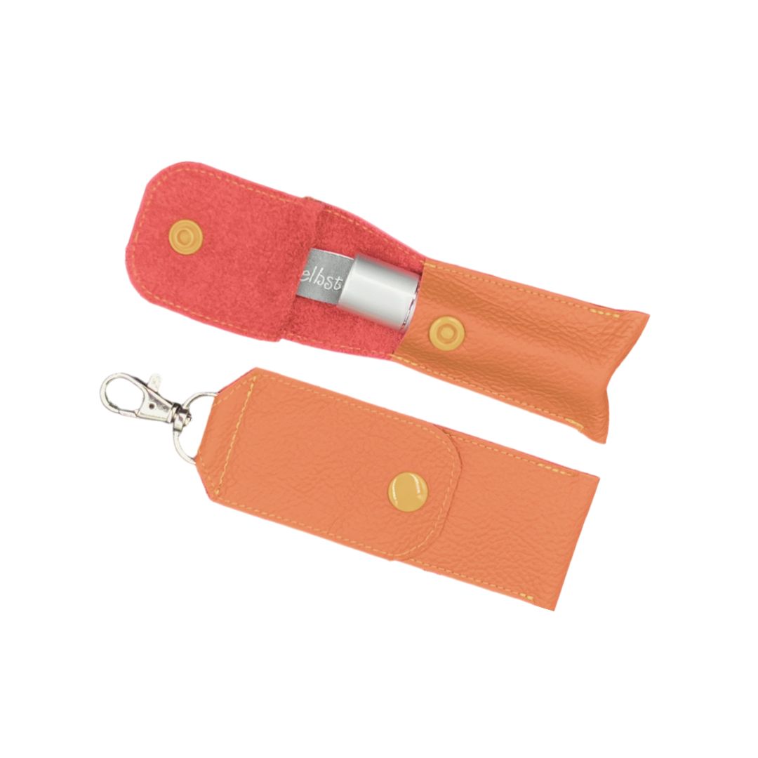 Ledertäschli / Schlüsselanhänger für 1 Roller, orange