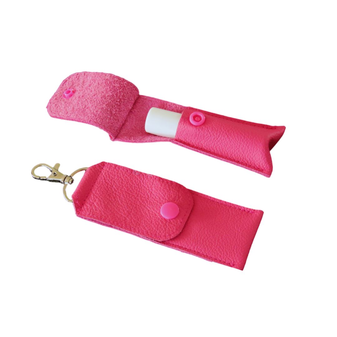 Ledertäschli / Schlüsselanhänger für 1 Roller, pink