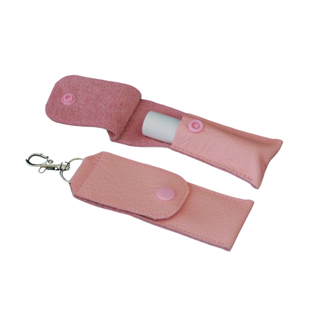 Ledertäschli / Schlüsselanhänger für 1 Roller, rosa