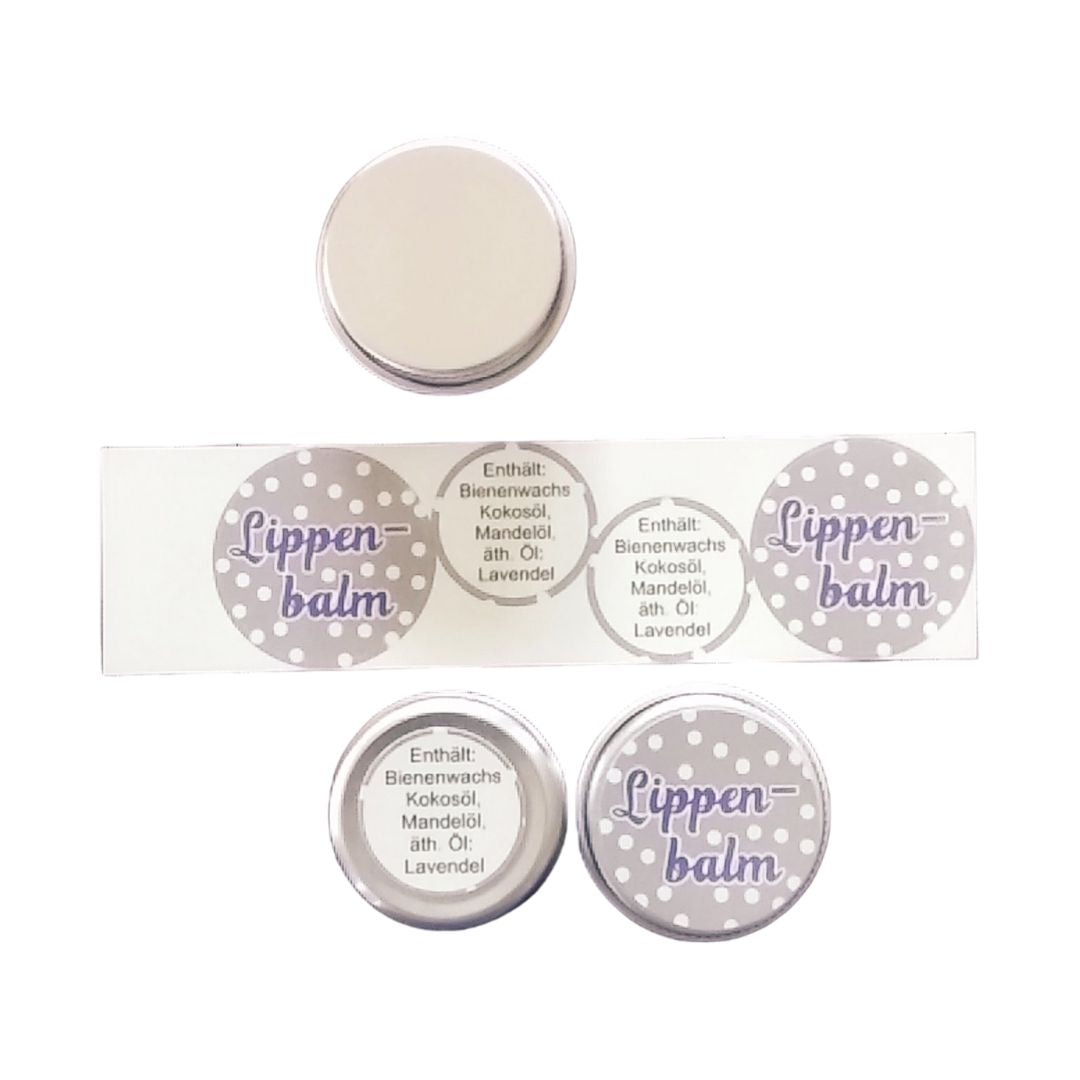 Etiketten für Lippenbalm mit Lavendelöl, doppel - Deutsch