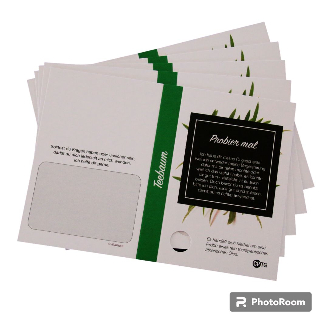 Karten für Müsterli/ Sample "Teebaum", (5er Pack)