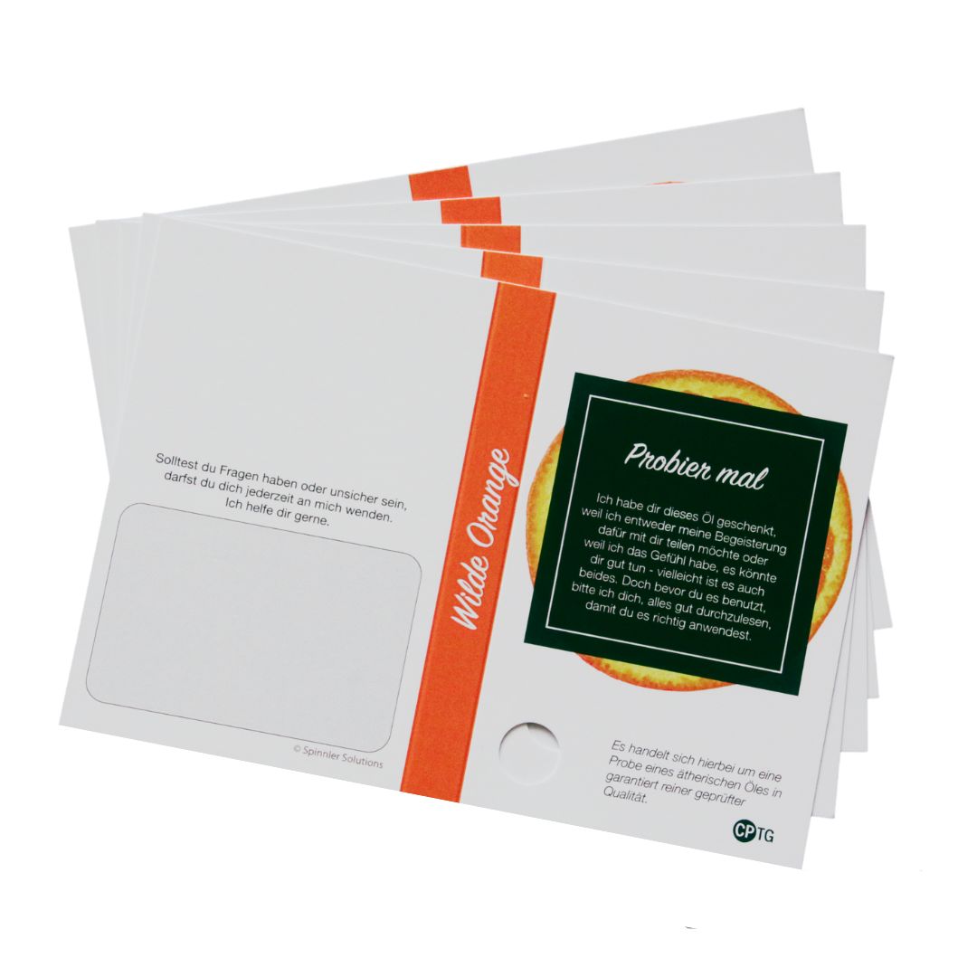 Karten für Müsterli/ Sample "Wild Orange", (5er Pack)