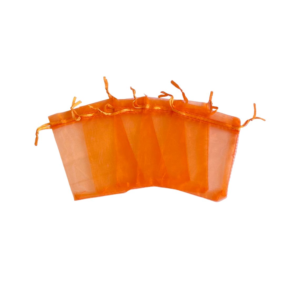 Organzasäckli 9 x 12cm orange, (5er Pack)