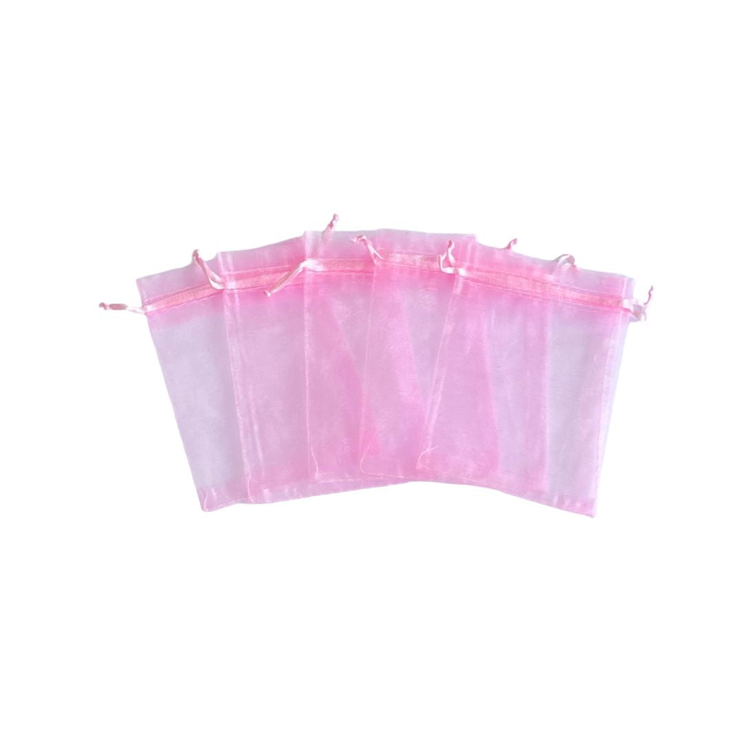 Organzasäckli 9 x 12cm rosa, (5er Pack)