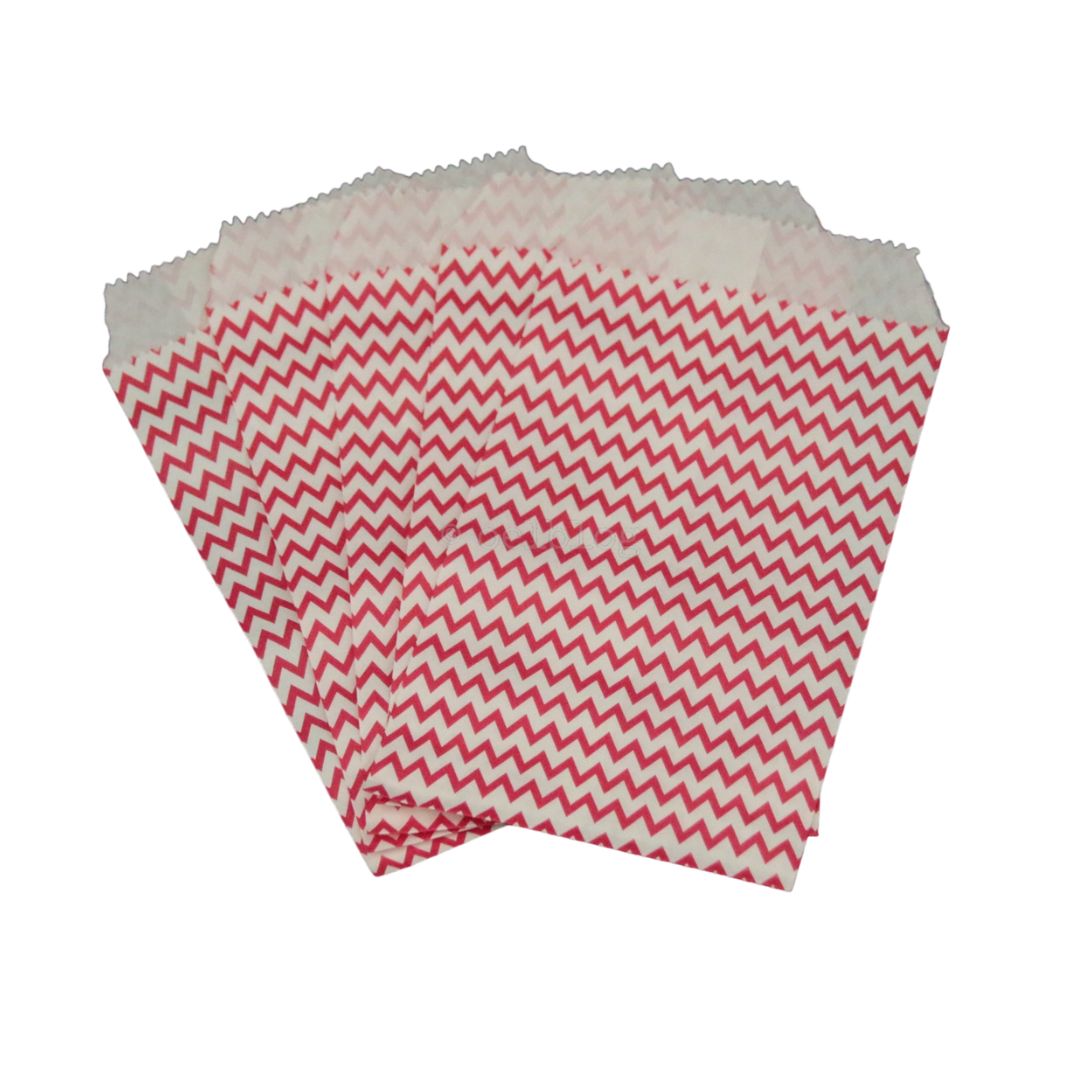 Papiersäckli rot Zickzack 5 x 15cm, (5er Pack)