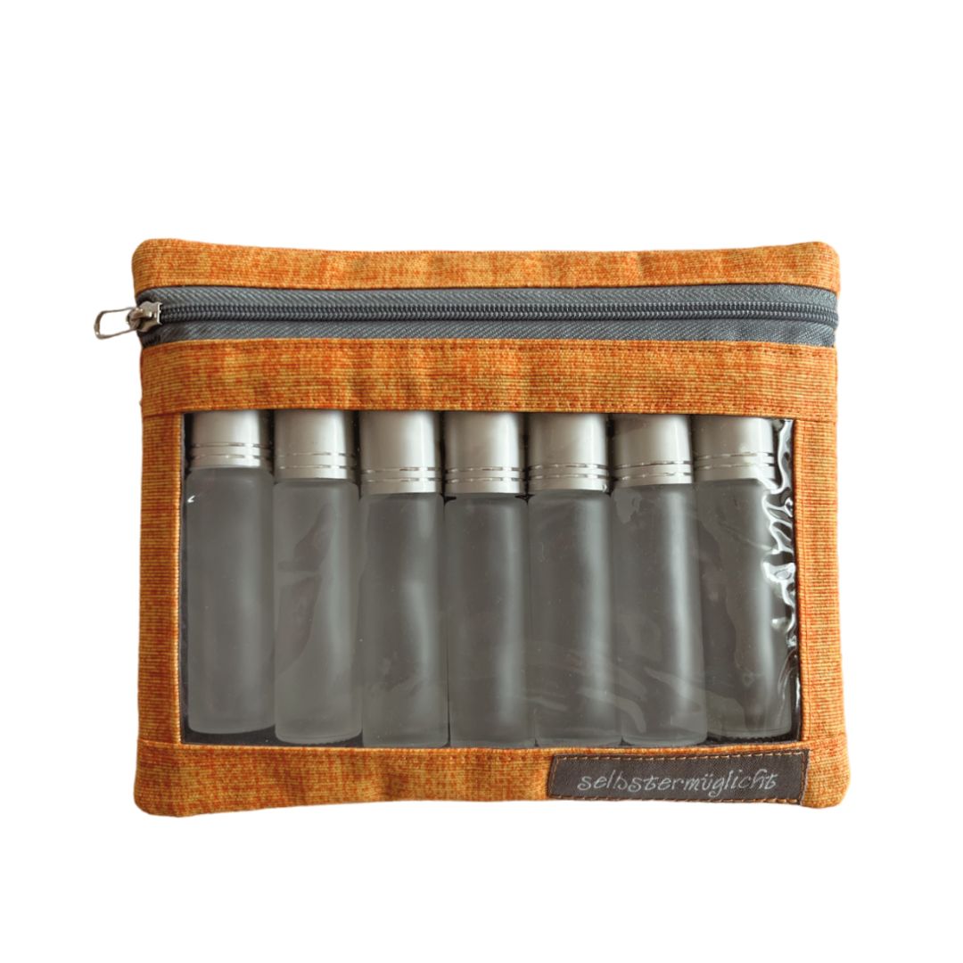 Tasche mit Sichtfenster, orange/grau