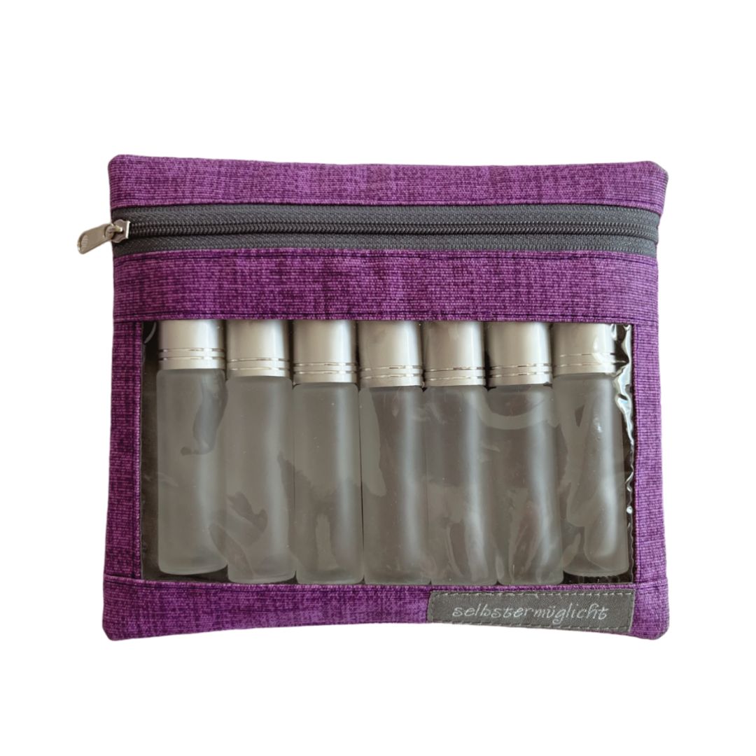 Tasche mit Sichtfenster, violett/grau