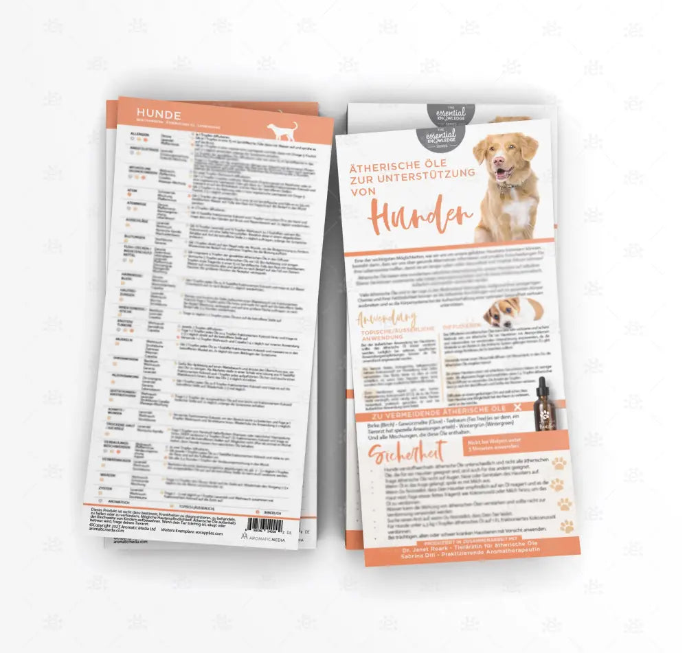 Ätherische Öle Zur Unterstützung Von Hunden Infokarte (10Er Pack) - Deutsch Rack Cards