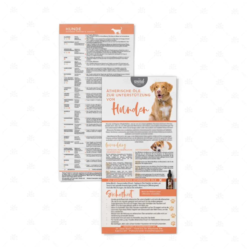 Ätherische Öle Zur Unterstützung Von Hunden Infokarte Einzel - Deutsch Rack Cards