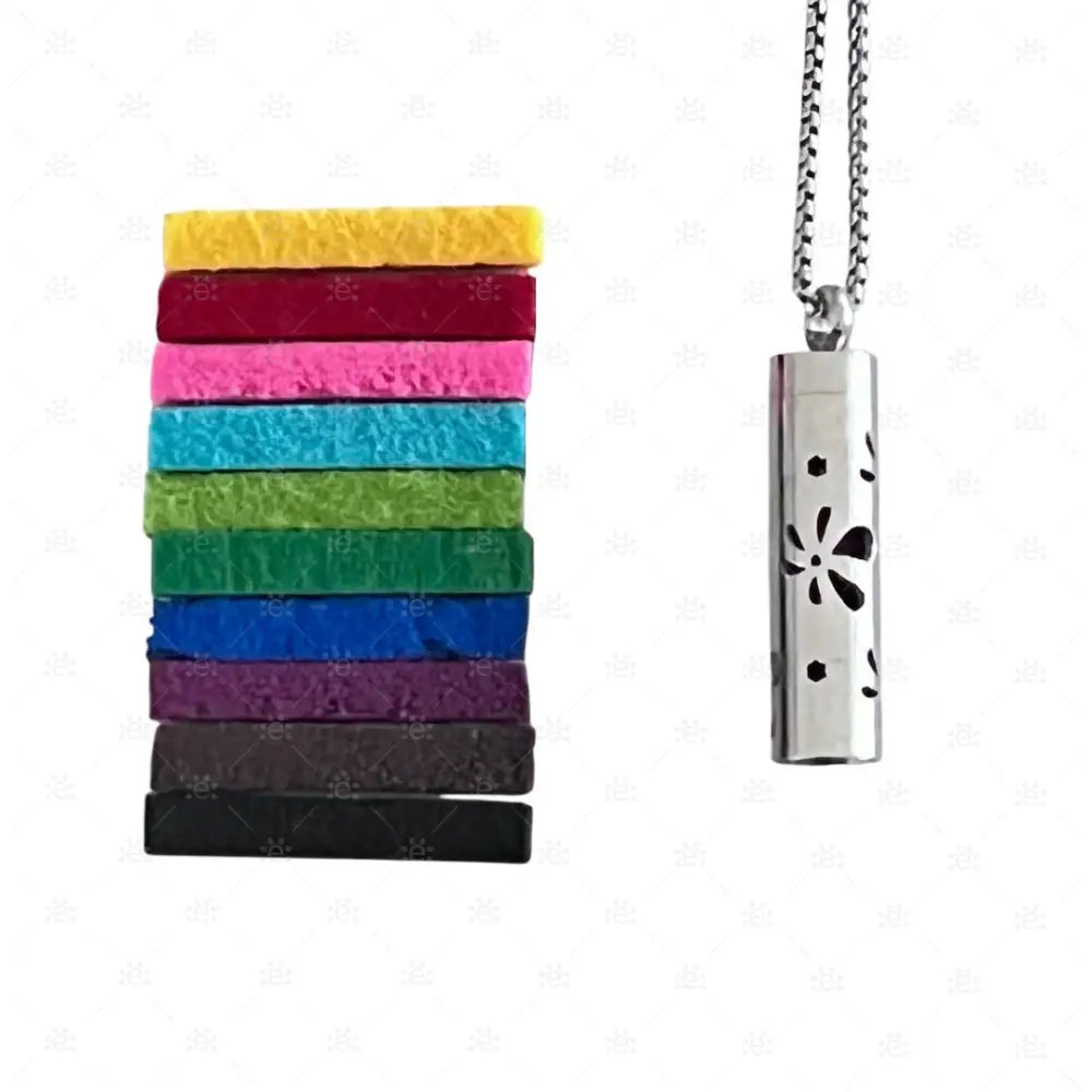 Amulett Rohr ’Blumen’ mit Kette Jewellery