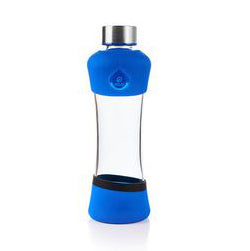 Trinkflasche, Equa Squeeze Active Blau, 550ml, Borosilikatglas