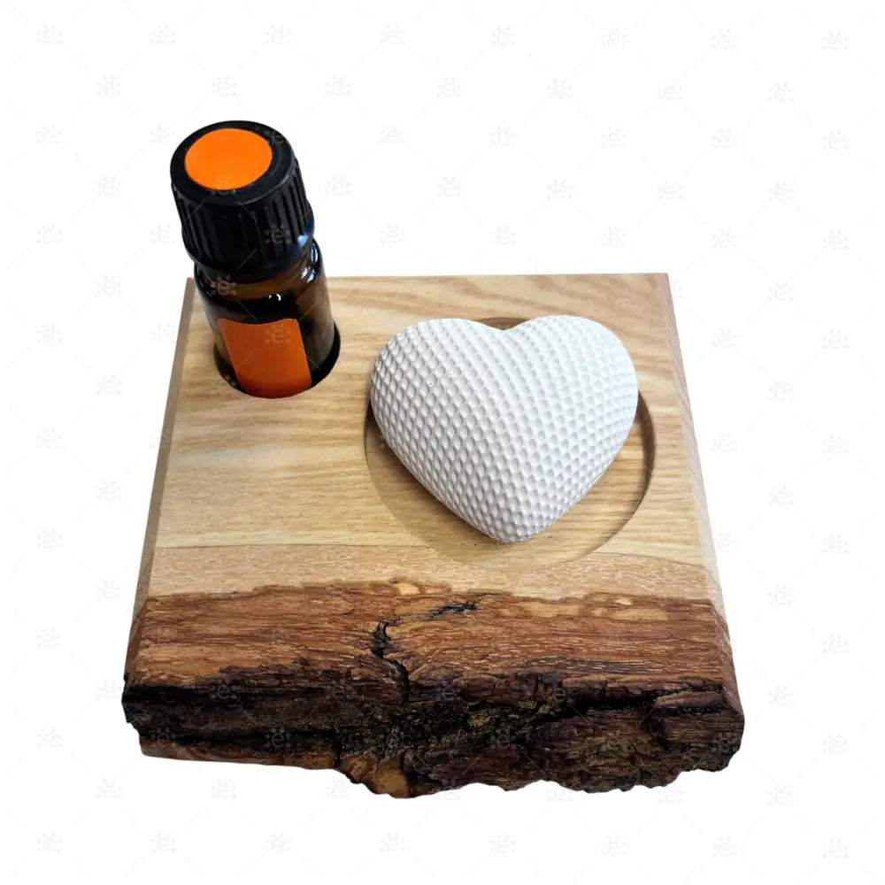 Duftstein Set Esche mit Rinde und Karoherz Cases & Displays