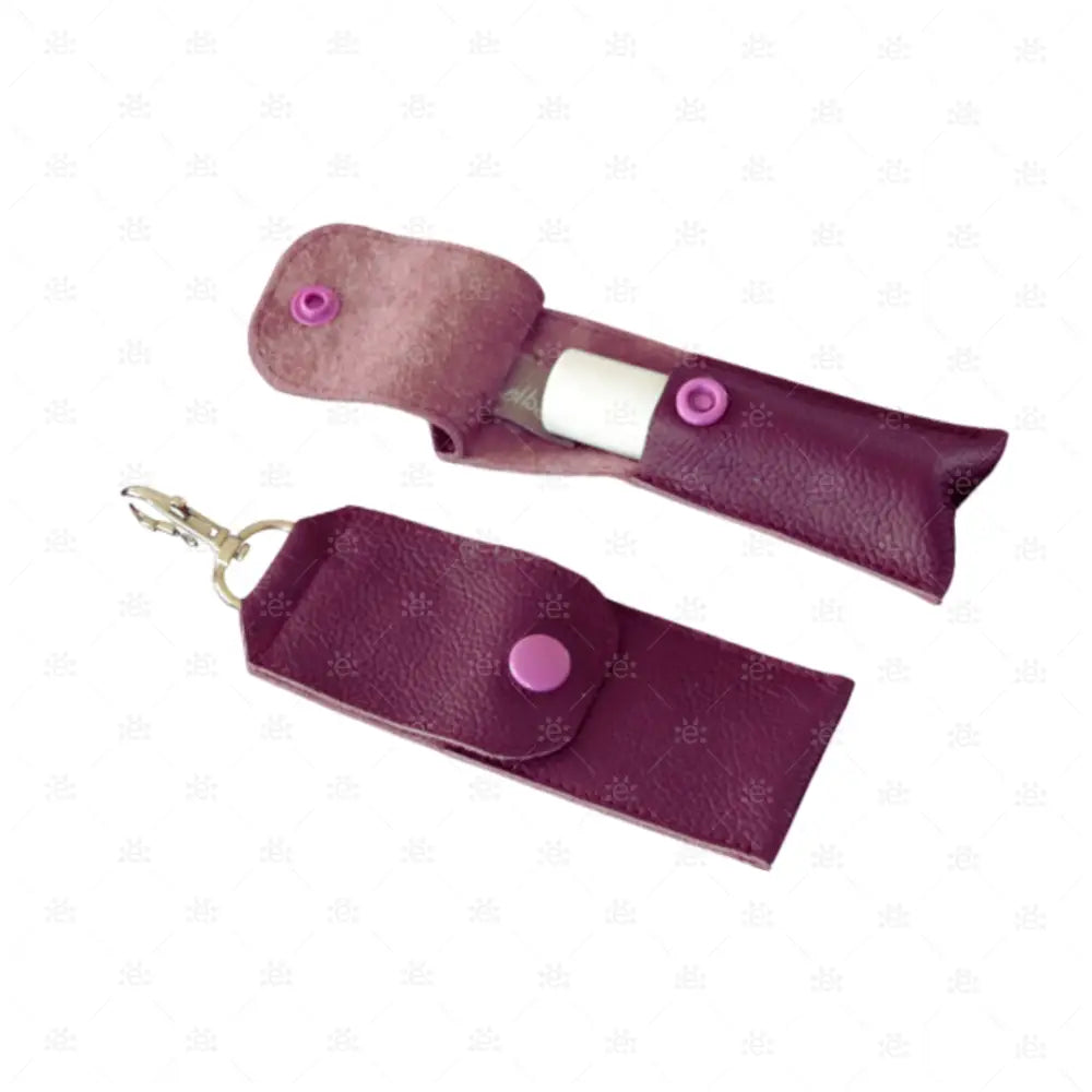 Ledertäschli / Schlüsselanhänger für 1 Roller aubergine Cases & Displays