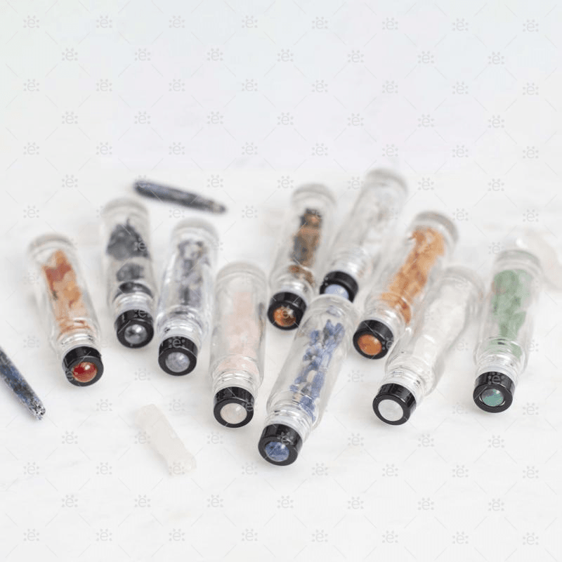 Luxury Gemstone & Crystal Rollerballs (10 Roller Pack) Accessories Caps