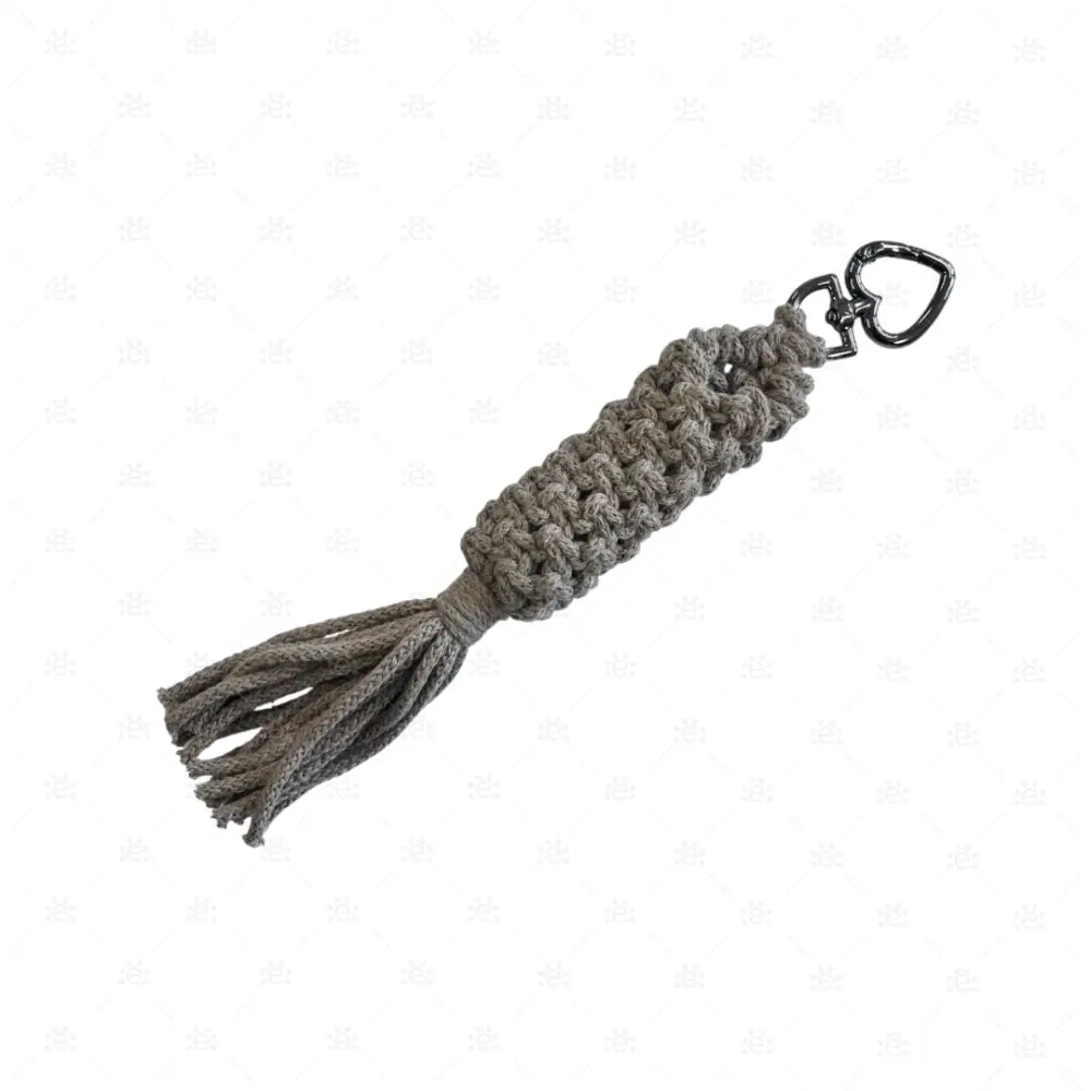 Makramee Rollertäschli / Schlüsselanhänger für 1 Roller stein mit schwarzem Herzkarabiner (9) Cases & Displays