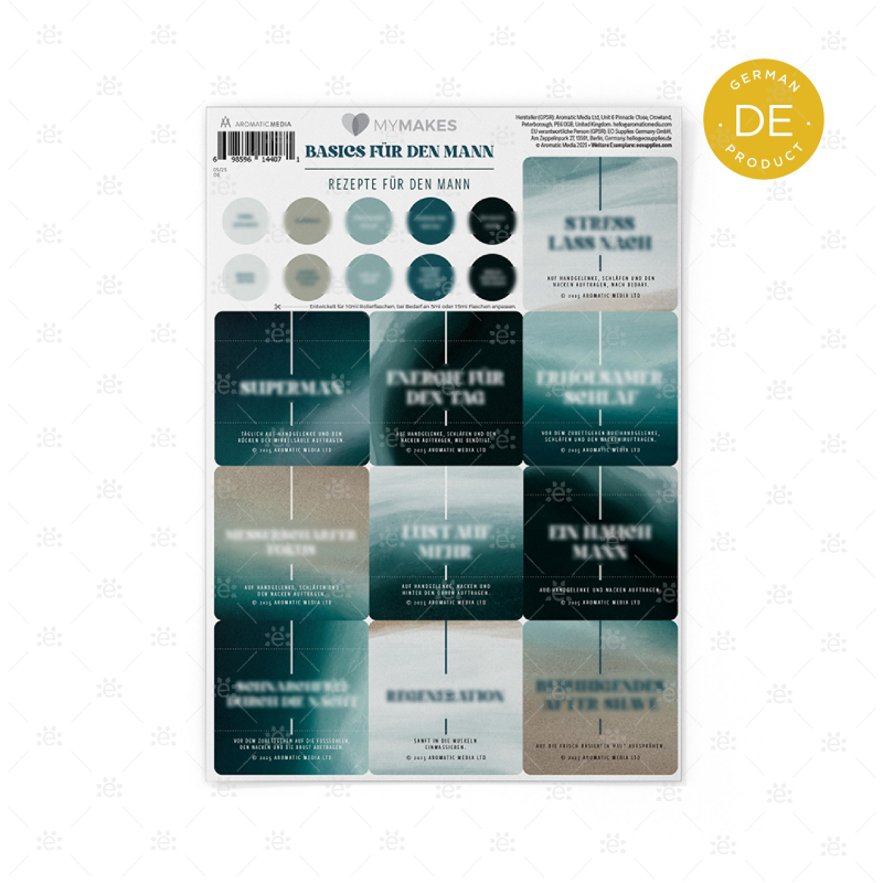 MyMakes: Essential Man - Label Sheet - GERMAN Labels