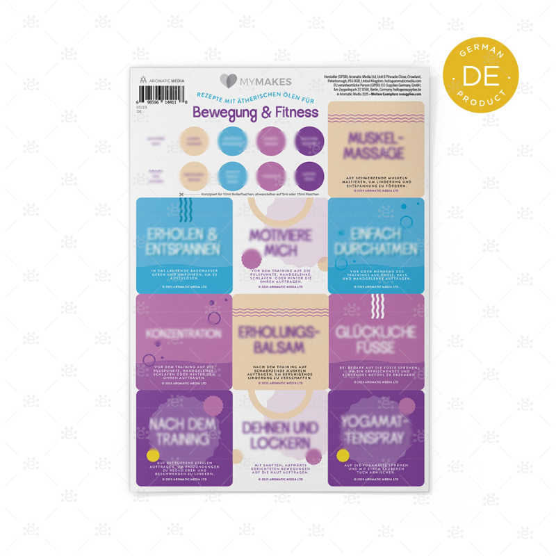 MyMakes: Exercise & Fitness - Label Sheet - GERMAN Labels