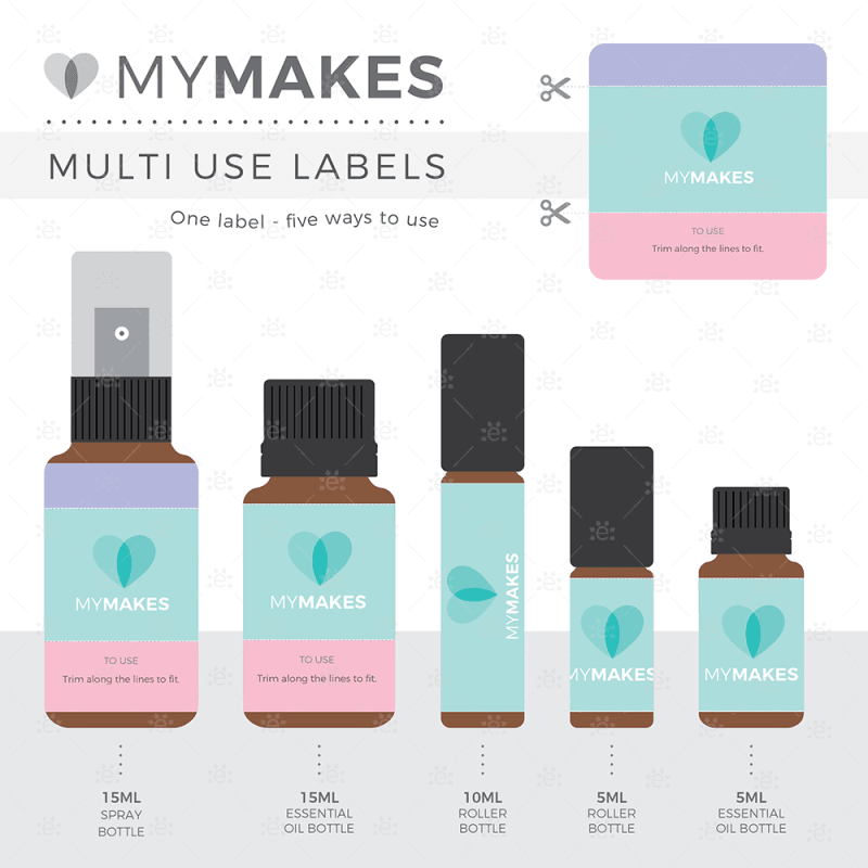 Mymakes:  Naturally Festive Scents - Room Sprays Label Sheet German Labels