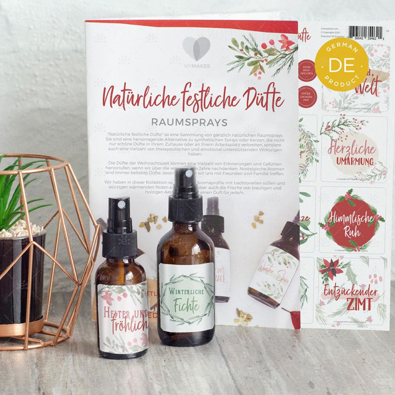 Mymakes:  Naturally Festive Scents - Room Sprays (Single Set) German