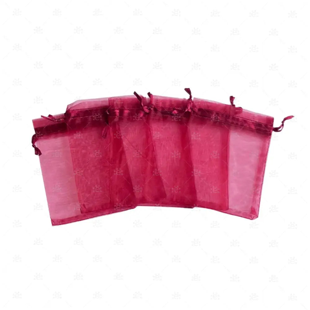 Organzasäckli 9 x 12cm bordeaux (5er Pack)