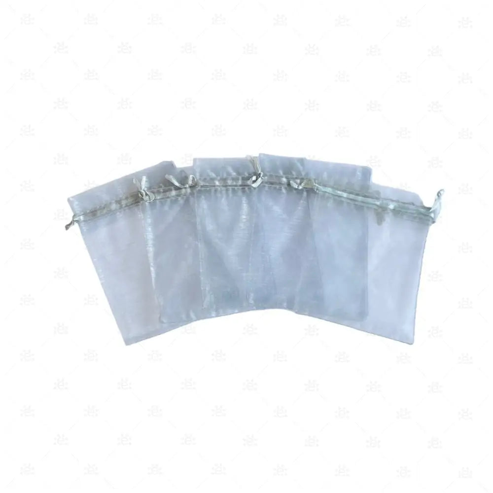 Organzasäckli 9 x 12cm silber (5er Pack)