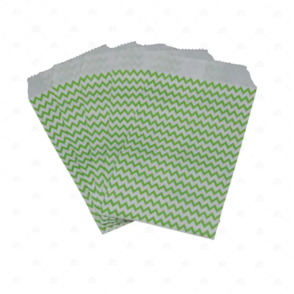 Papiersäckli grün Zickzack 5 x 15cm (5er Pack)