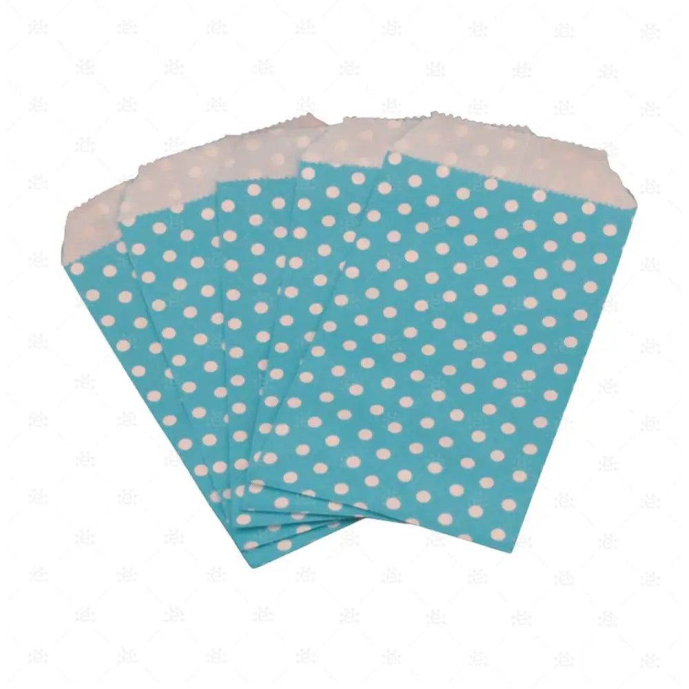 Papiersäckli hellblau Punkte 5 x 15cm (5er Pack)