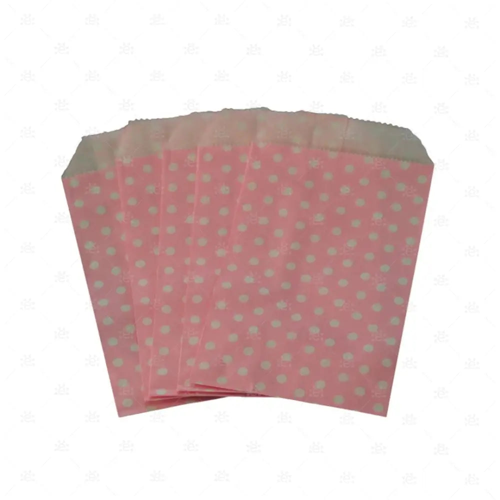 Papiersäckli hellrosa Punkte 5 x 15cm (5er Pack)