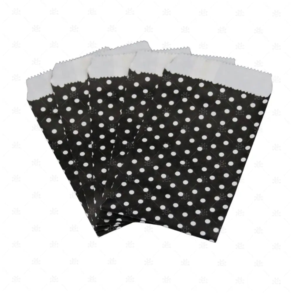 Papiersäckli schwarz Punkte 5 x 15cm (5er Pack)