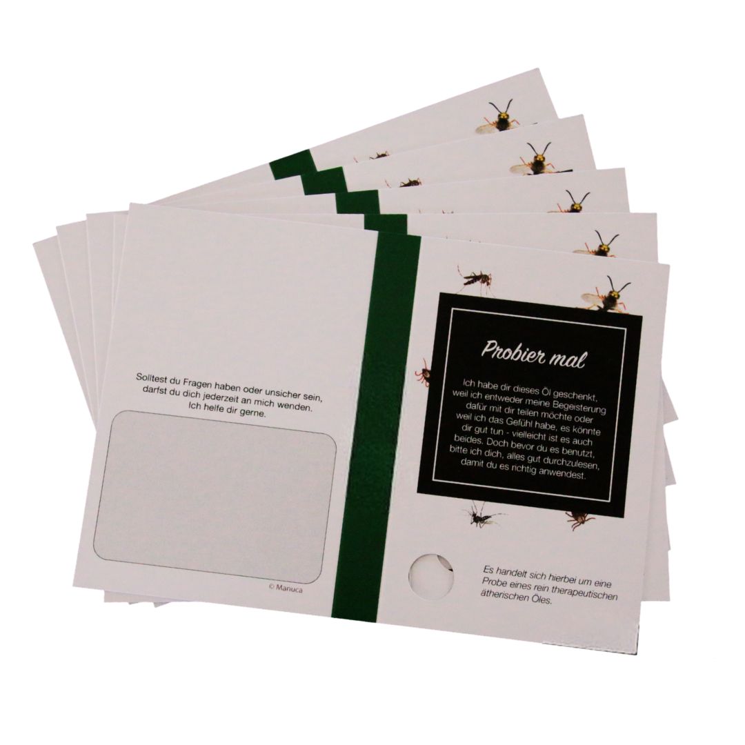 Karten für Müsterli/ Sample "Insektenschutz Mischung", (5er Pack)