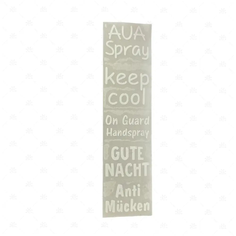 Spraybeschriftungen divers weiss Labels